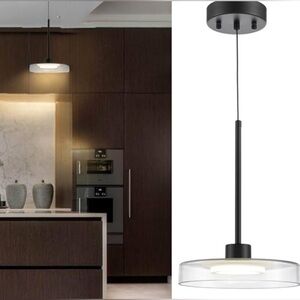 Black Pendant Light  Led Modern. 8,66” Soft White 4000K